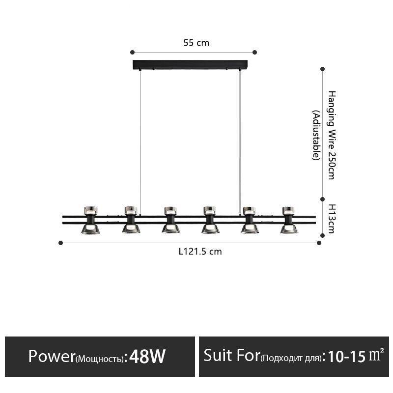 Black-L1215 mm 3 colores ajustables