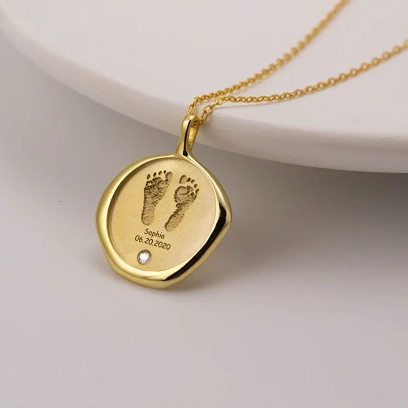 Custom baby footprint jewelry discount