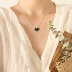 Silvercn102804-14-Heart Necklace-18inc