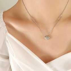 Silver CN102804-15-HEART NECKLACE-18in