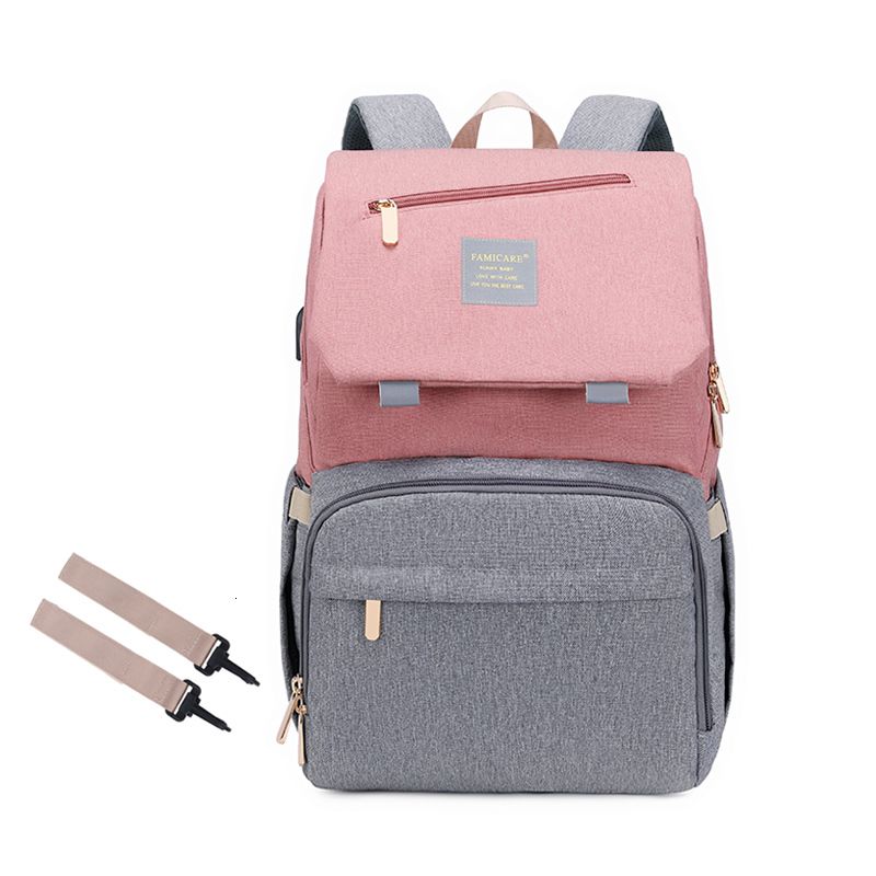 grey pink bag