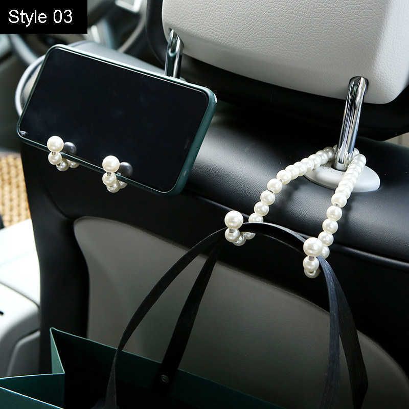 New Universal Multi Functional Pearl Car Seat Headrest Hanger Bag