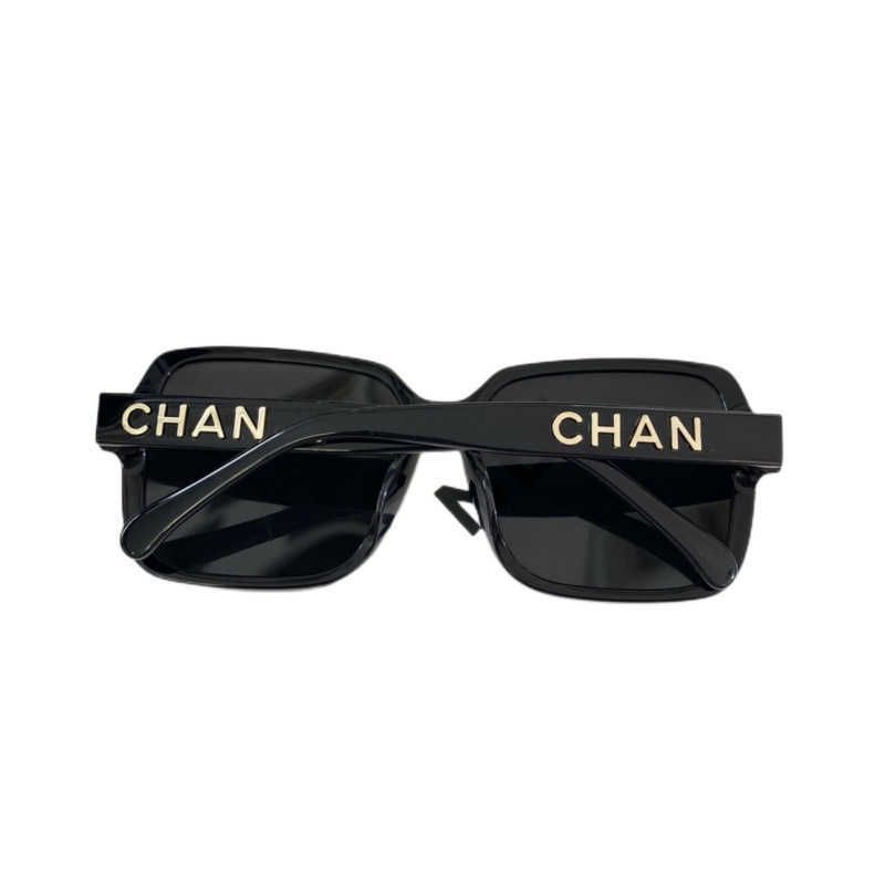 Black And Gold Logo Sunglasses, Black