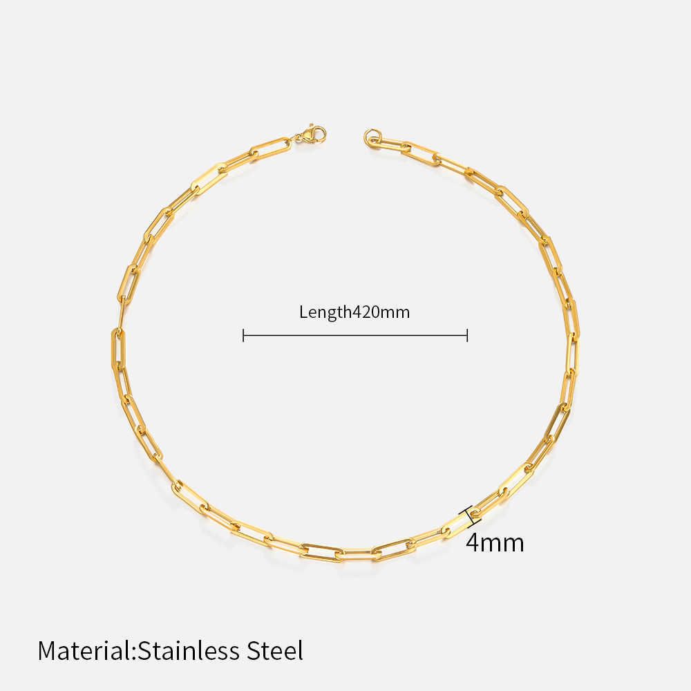 4mm guld 42 cm rostfritt stålhalsband