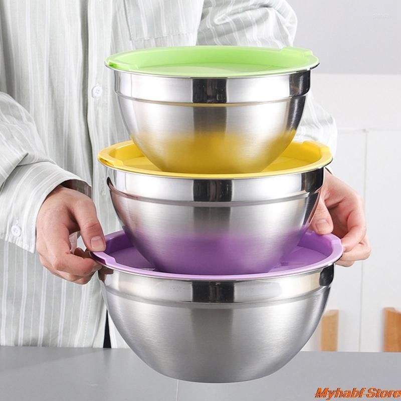 Bol mélangeur 5 pièces 16-24cm en acier inoxydable avec couvercle bol de  cuisine