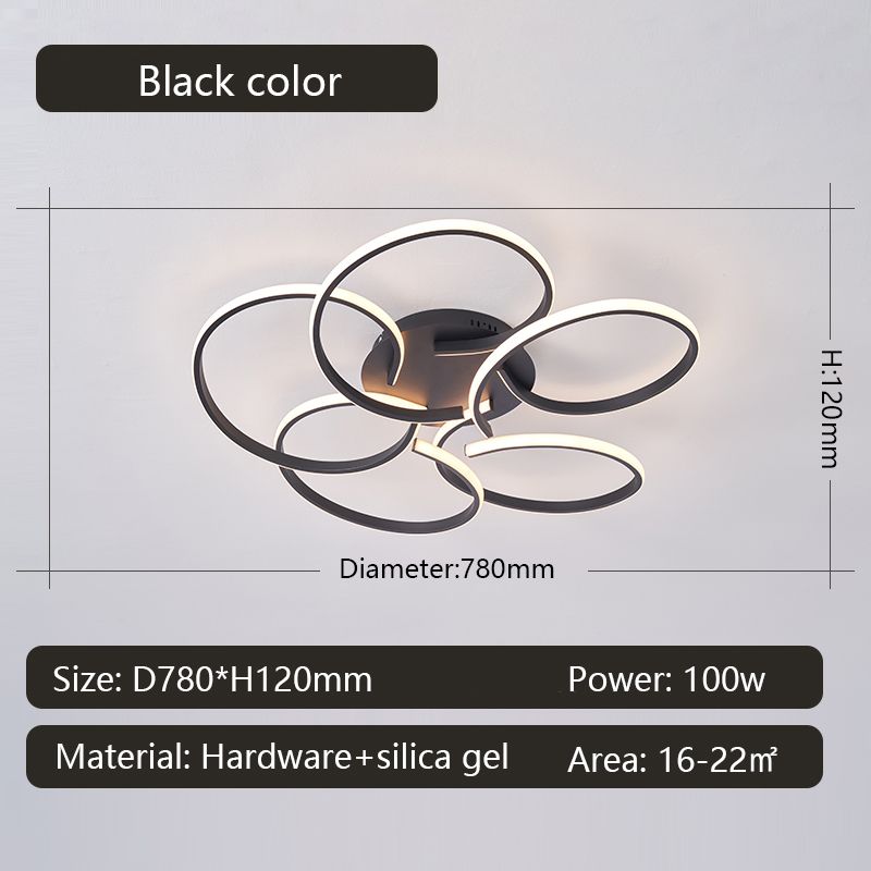 Uygulamalı DIA780mm Siyah Dimmable RC