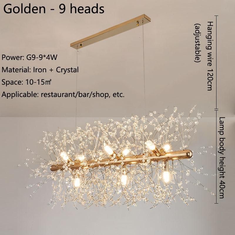 Golden - 9 heads Length 70cm Warm light