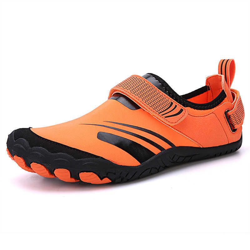orange water shoes