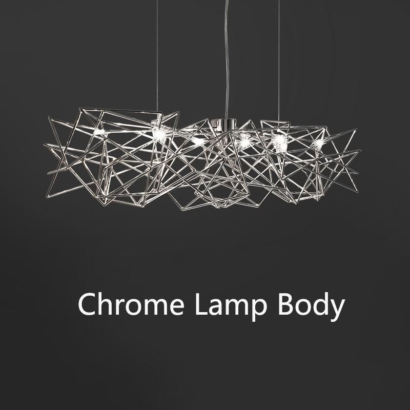 Chromowana lampa długość ciała 90 cm ciepła biała