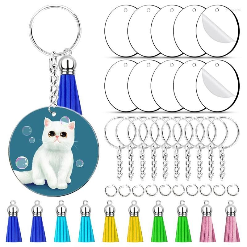 Clear Acrylic Blank Acrylic Keychains With Tassels Charms Set Of 40 For  Vinyl Key Crafts And DIY Ornament From Rainbowwo, $8.46