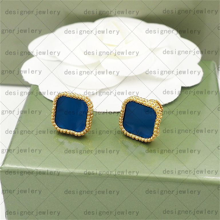 gold blue earring