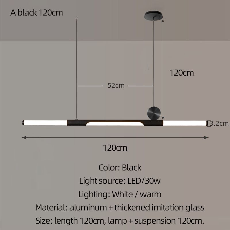 Białe światło czarne 120 cm