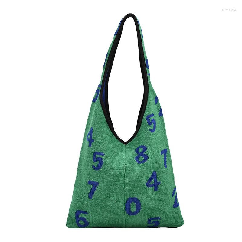 Borsa a maglia verde