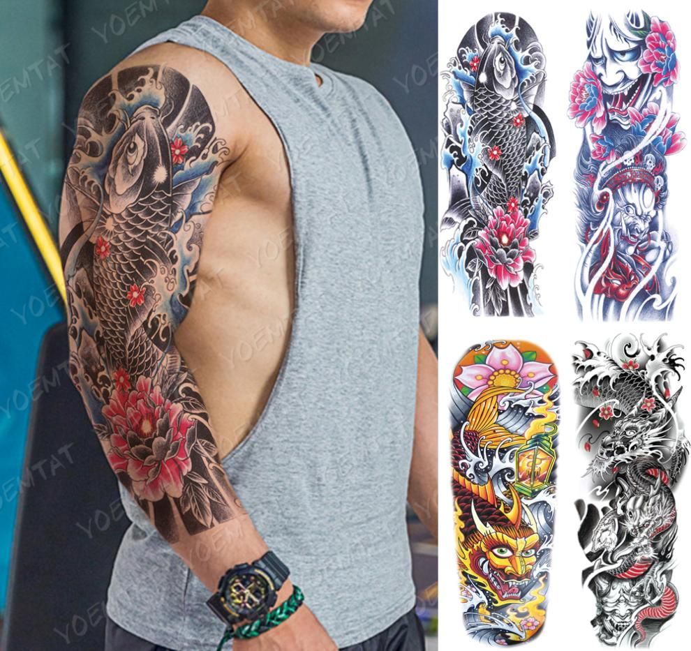 Tatuaje De Manga De Brazo Grande Dragón Japonés Impermeable Tatuaje Temporal Pegatina Dios Arte Corporal Tatuaje Falso Completo Mujeres Hombres 6671270 Por Eyxb, 5,72 €