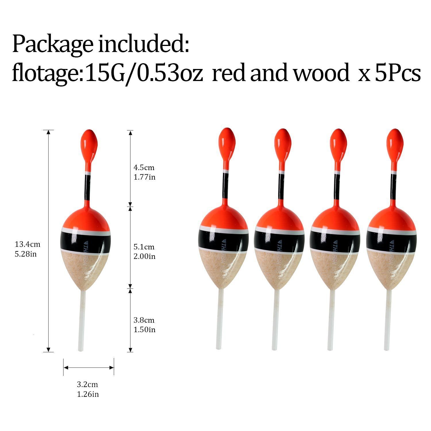 5pcs 15g Wood