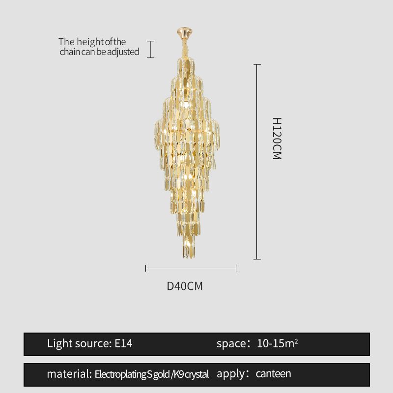 D40xH120cm K9 Üç Rolor Işık Altın