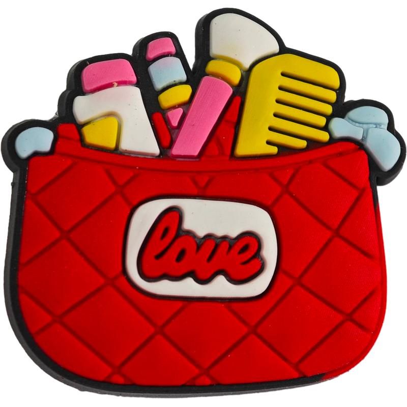 赤い愛の化粧品バッグ
