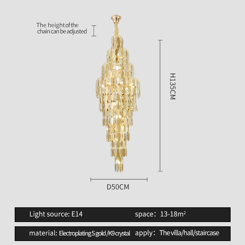 D50xh135cm K9 Üç Rolor Işık Altın