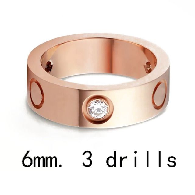 6mm rose gold 3 stones