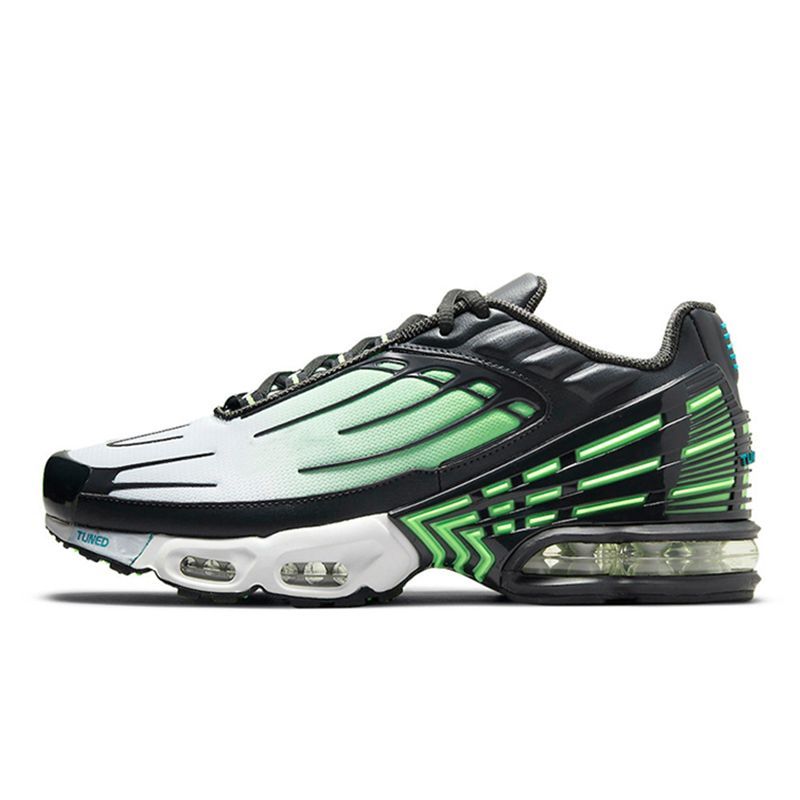 With Box Tn 3 Tn Plus 3 Running Athletic Shoes Mens Womens Obsidian Black White Wolf Grey Olive