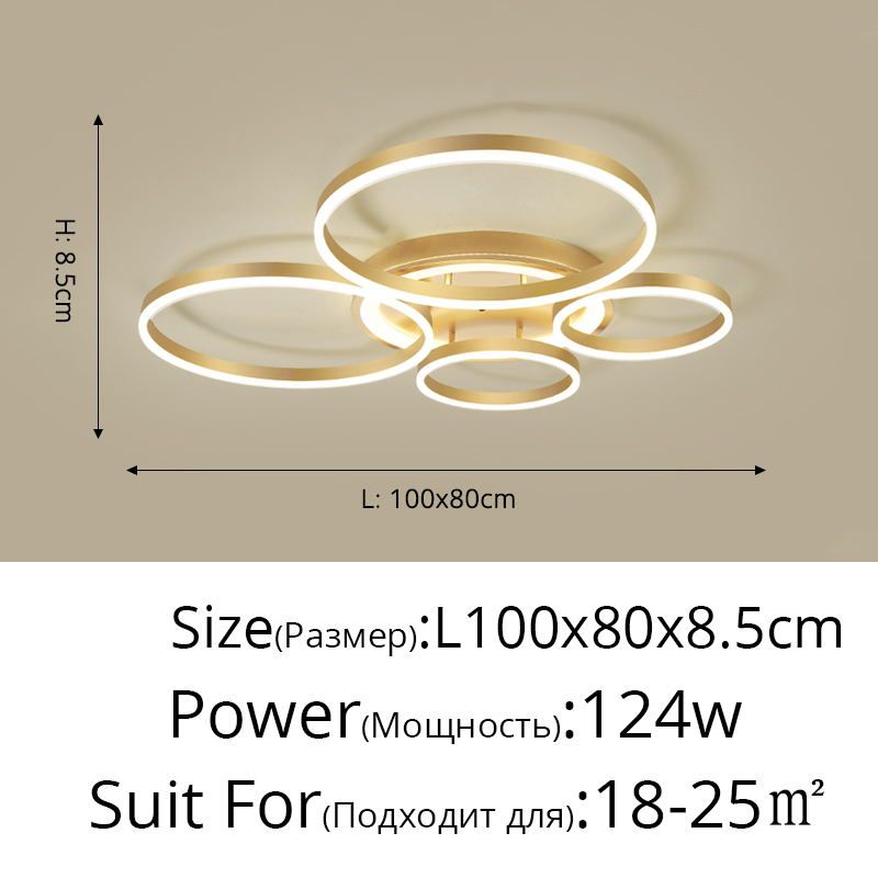 100x80x8.5cm 124W branco quente sem controle remoto