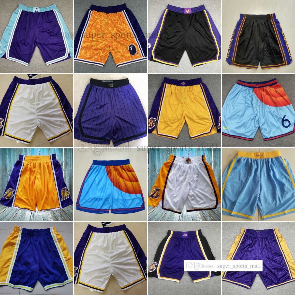 James Team Basketball Shorts JUST DON Stitched Mitchell Ness Anthony Austin  Reaves Davis Russell With Pocket Zipper Sweatpants Mesh Retro Sport PA NBAs  Jerseys From 15,53 €