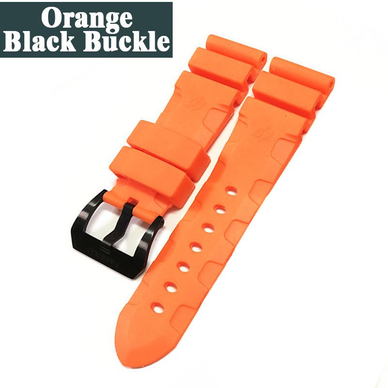 Boucle noire orange-24mm