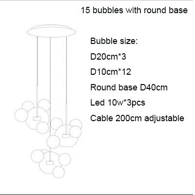 15 bubble 20cm A Clear lampshade Warm
