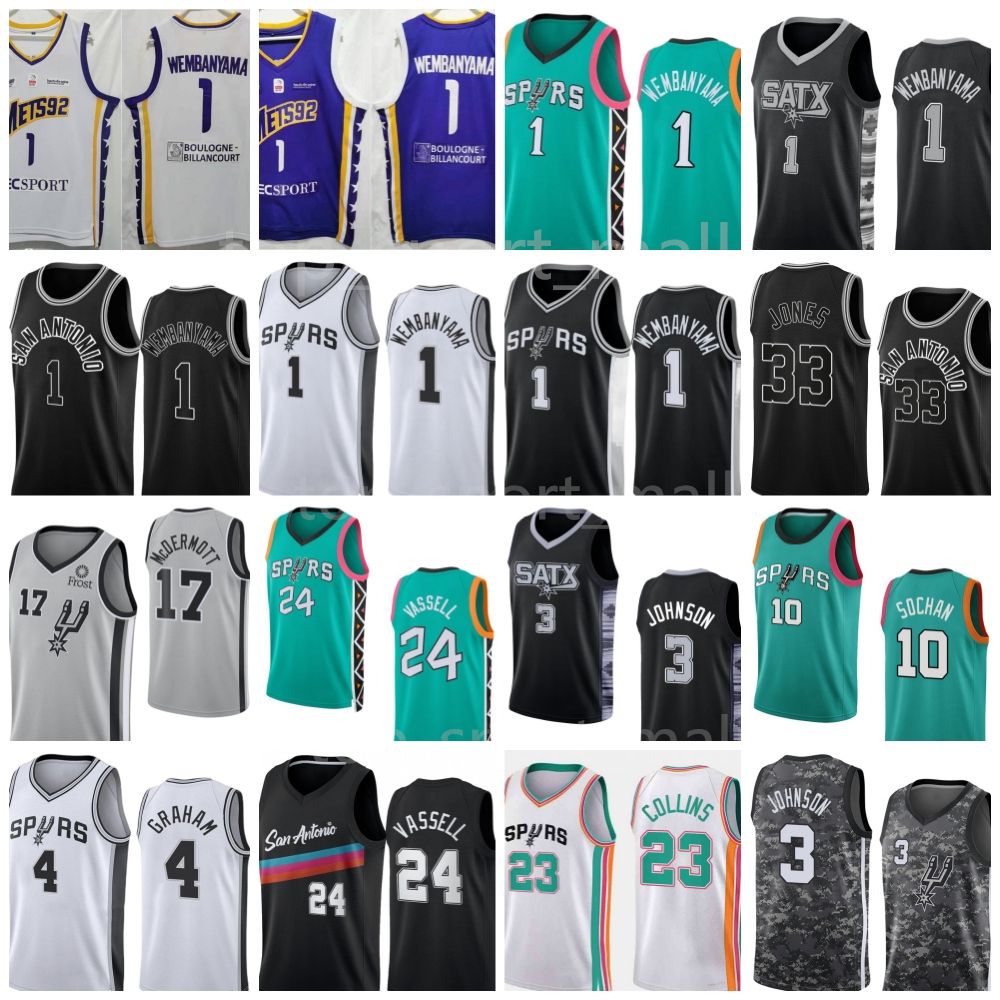 Basketball 1 Victor Wembanyama Jerseys Metropolitans 92 Mets92 Team 2023  Draft Pick Devin Vassell Devonte Graham Keldon Johnson Tre Jones Zach  Collins Men Kids From Top_sport_mall, $14.04