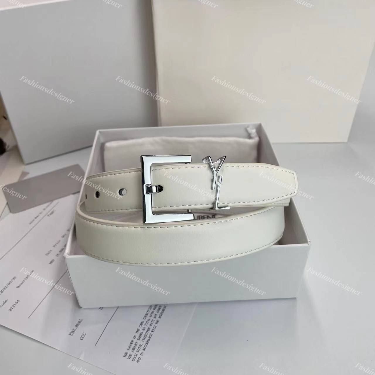 25MM*White* Silver Buckle