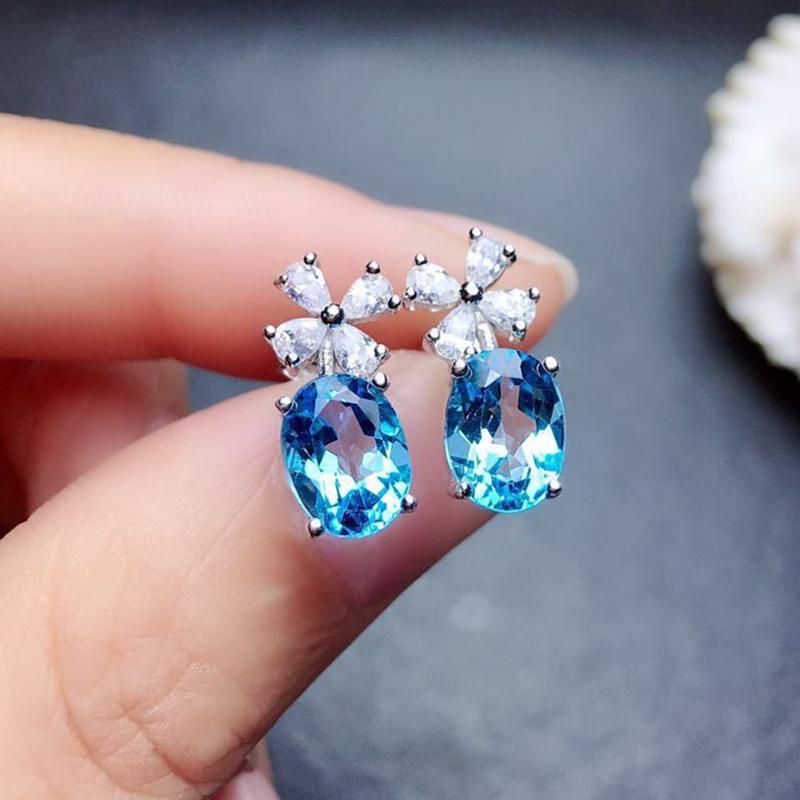 blue stones earrings CN