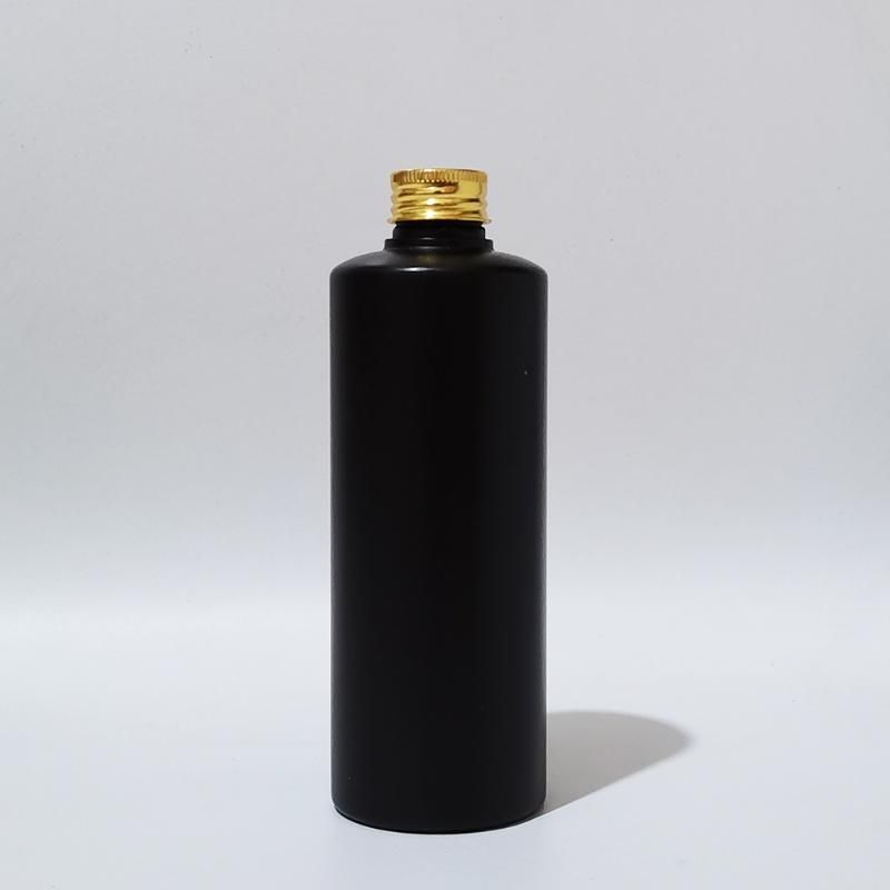 300ml schwarze Flasche gold HDPE