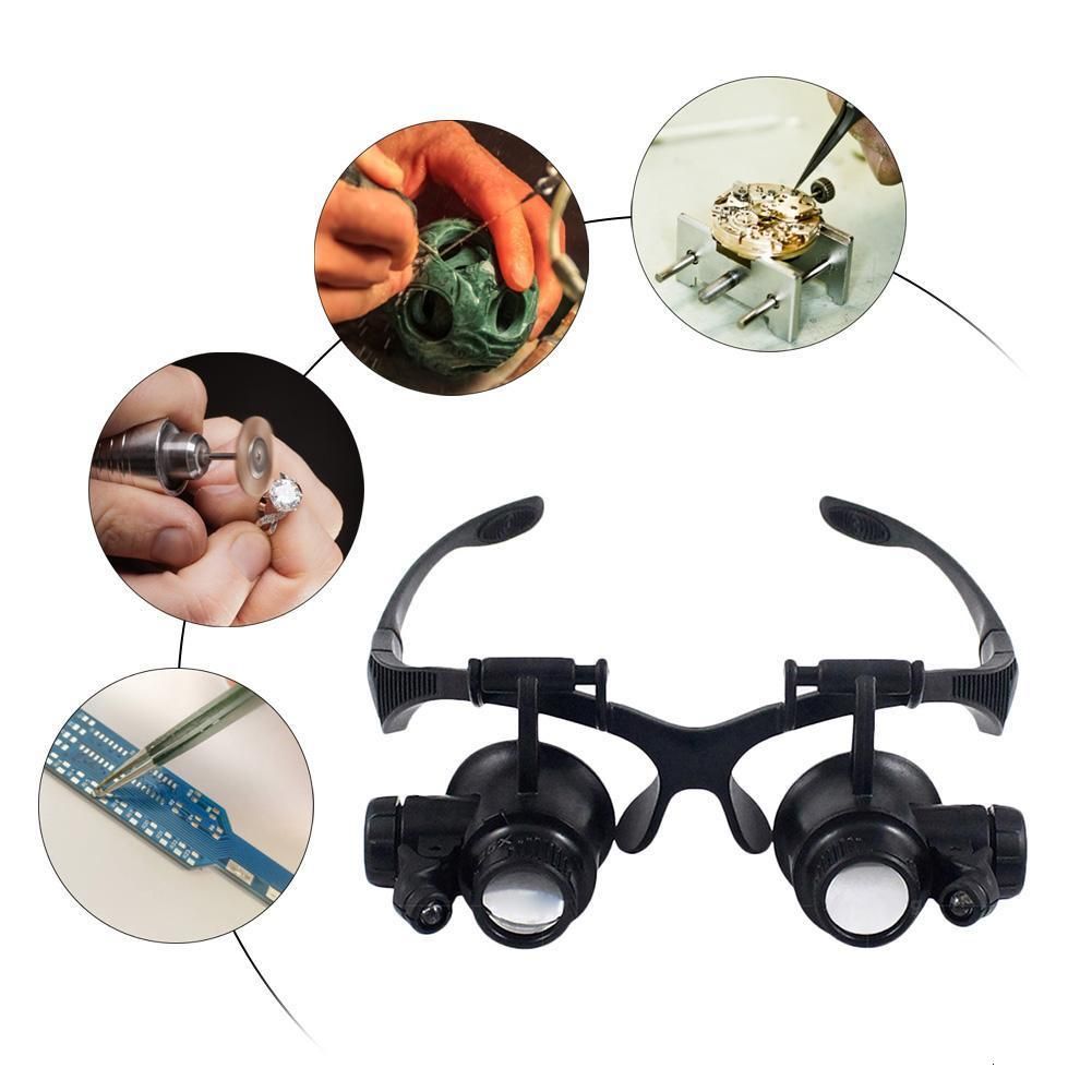 Headband Magnifier Watchmaker Hands Free Magnifying Glass with Light  Headset Magnifying Magnifier with LED Light, for Watchmaker, Jeweler,  Reading