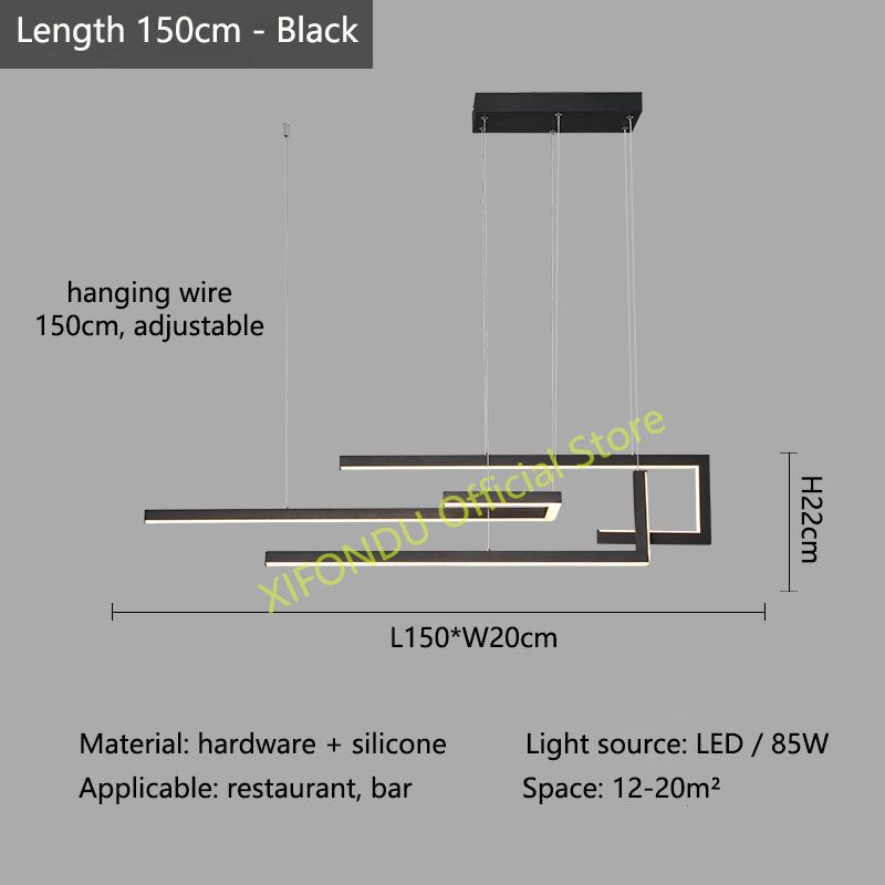 Lunghezza 150 cm - Bianco caldo nero