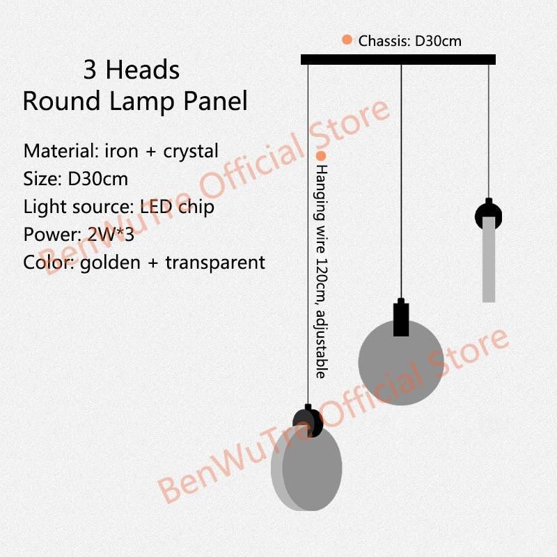 3 têtes - D30cm Lumière chaude