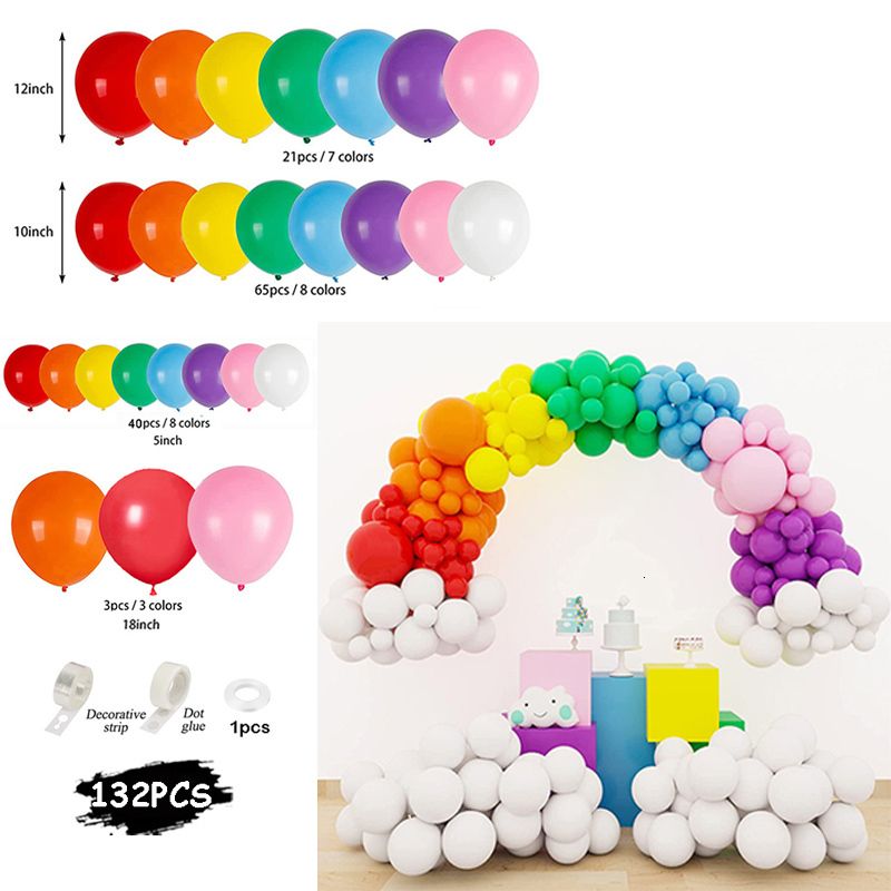 132pc Rainbow Set-Round