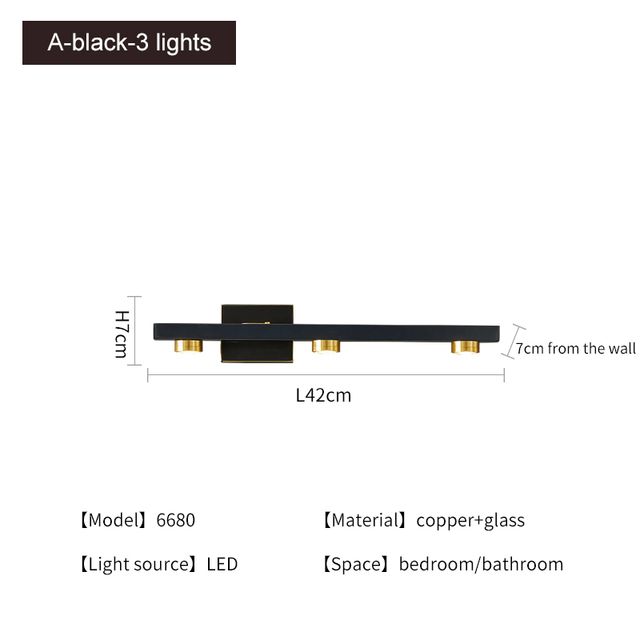 Black-3 Lights Warm White (2700-3500k)