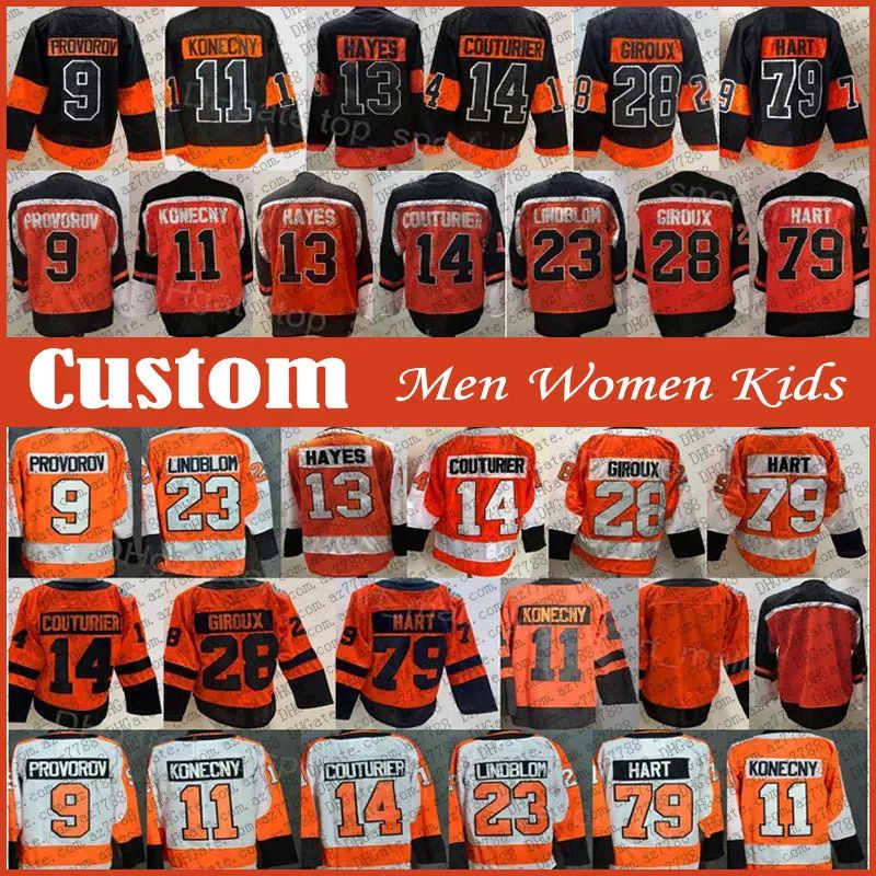 Custom Personalize Sewn On Name NO.Carter Hart Sean Couturier Travis Konecny  Kevin Hayes Ivan Provorov Atkinson Hockey Jersey - AliExpress