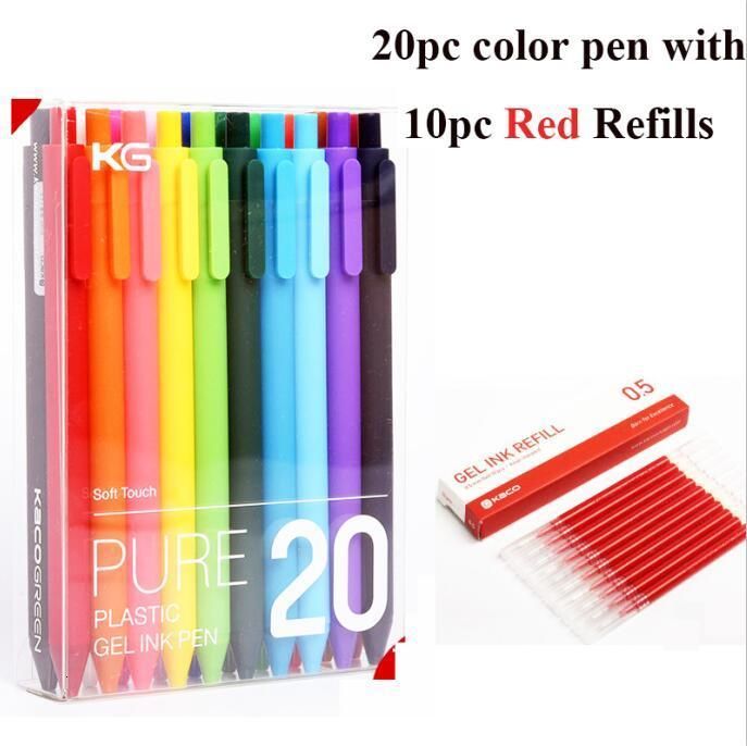 20 pen med rött bläck