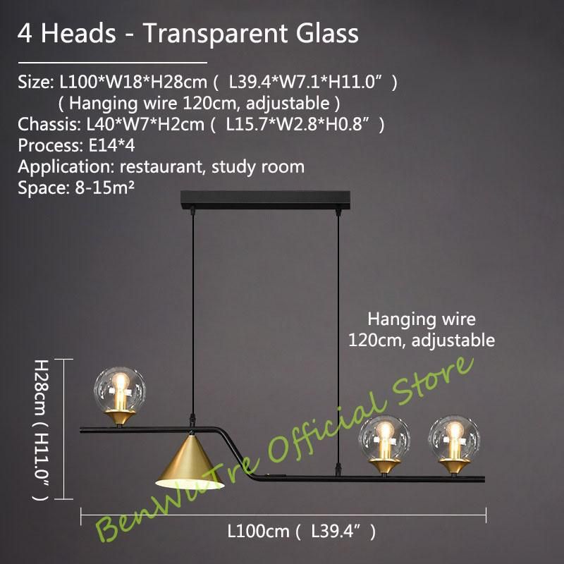 4 têtes en verre clair modifiable