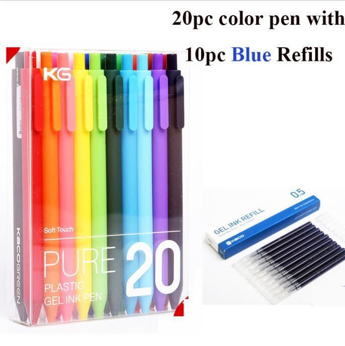 20 pen med blått bläck