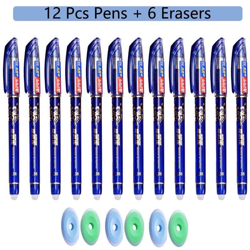 12 pc's blauwe pennen