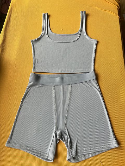 Whitegray Shorts Conjunto