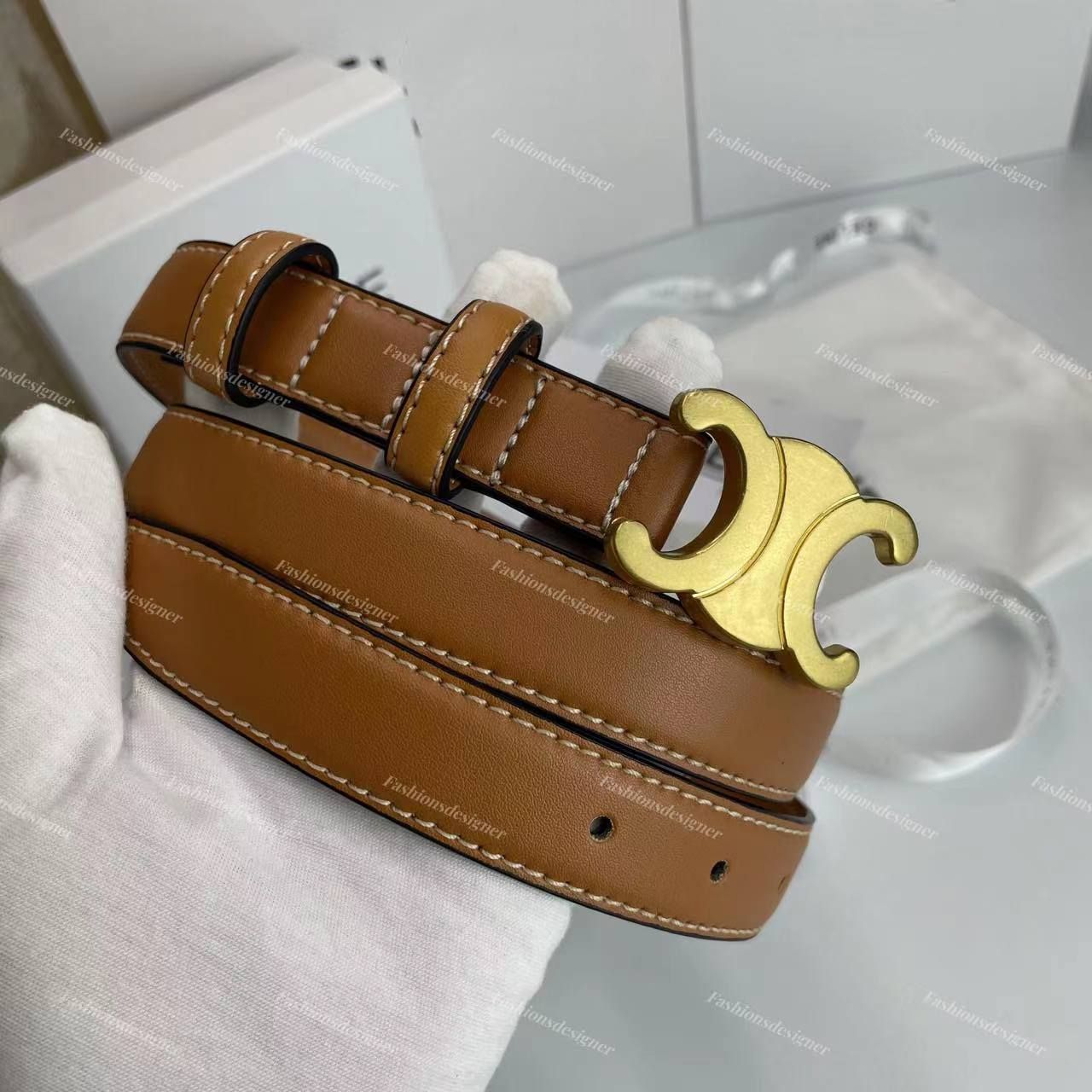 25MM*Gold Buckle*Brown