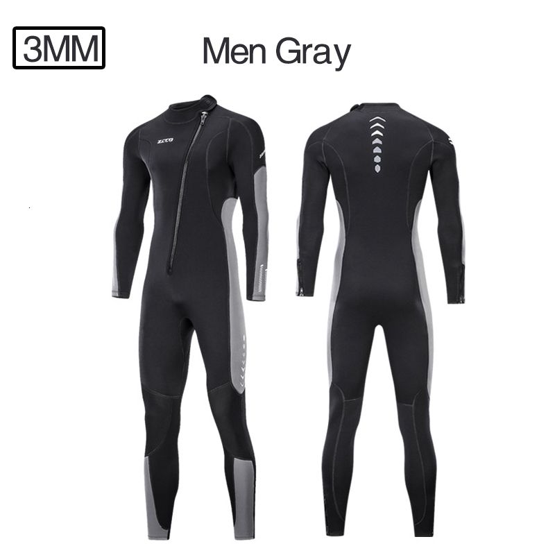 Men Wetsuit Gray-4XL