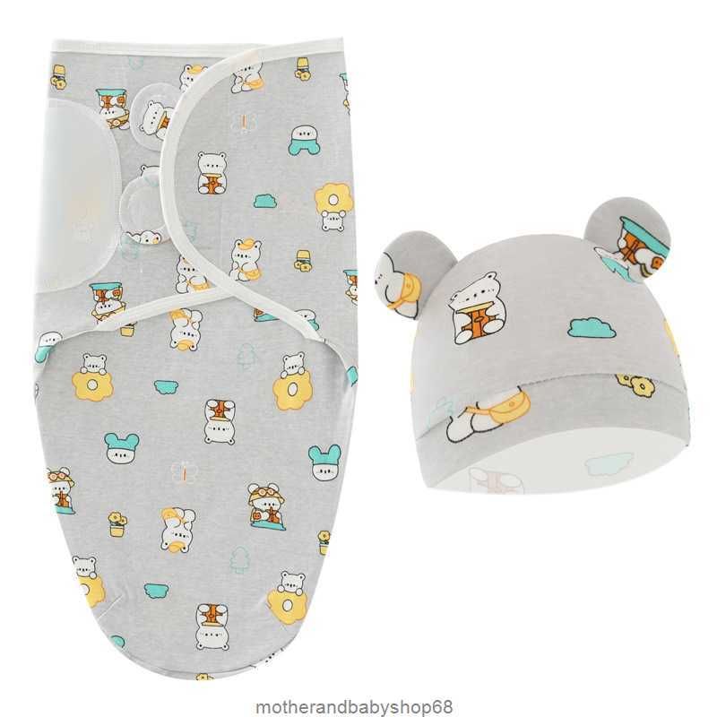 little bear swaddle+hat