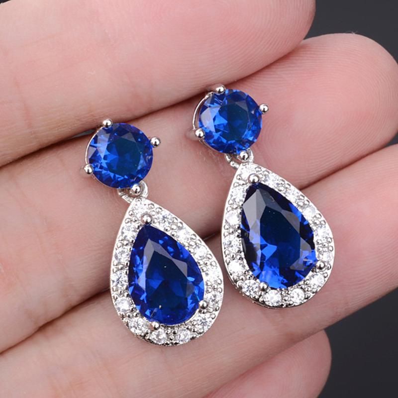 blue earrings China