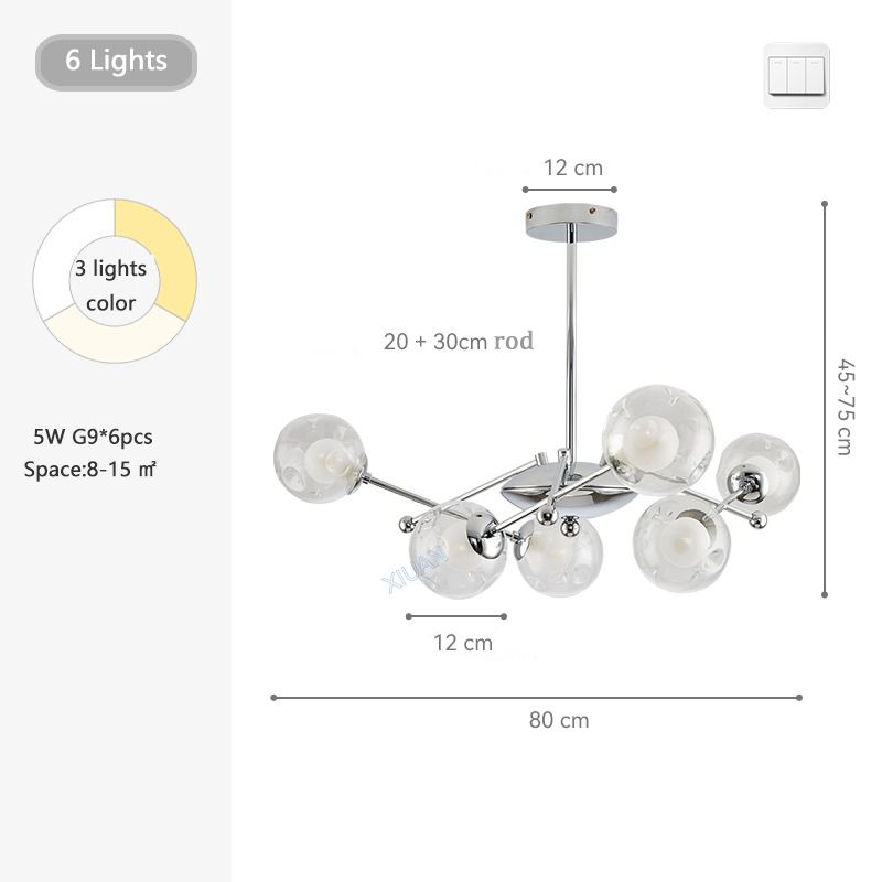 6 Lichter, 3 Farbtemperaturen