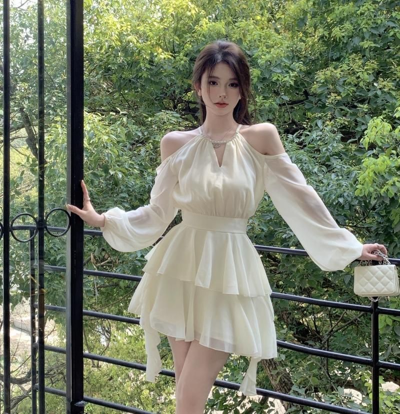 Vestidos Casuales 2023 Otoño Hada Color Sólido Vestido De Fiesta Corto Moda  Coreana Elegante Mini Mujer Diseño Manga Larga Mujer De 27,12 € | DHgate