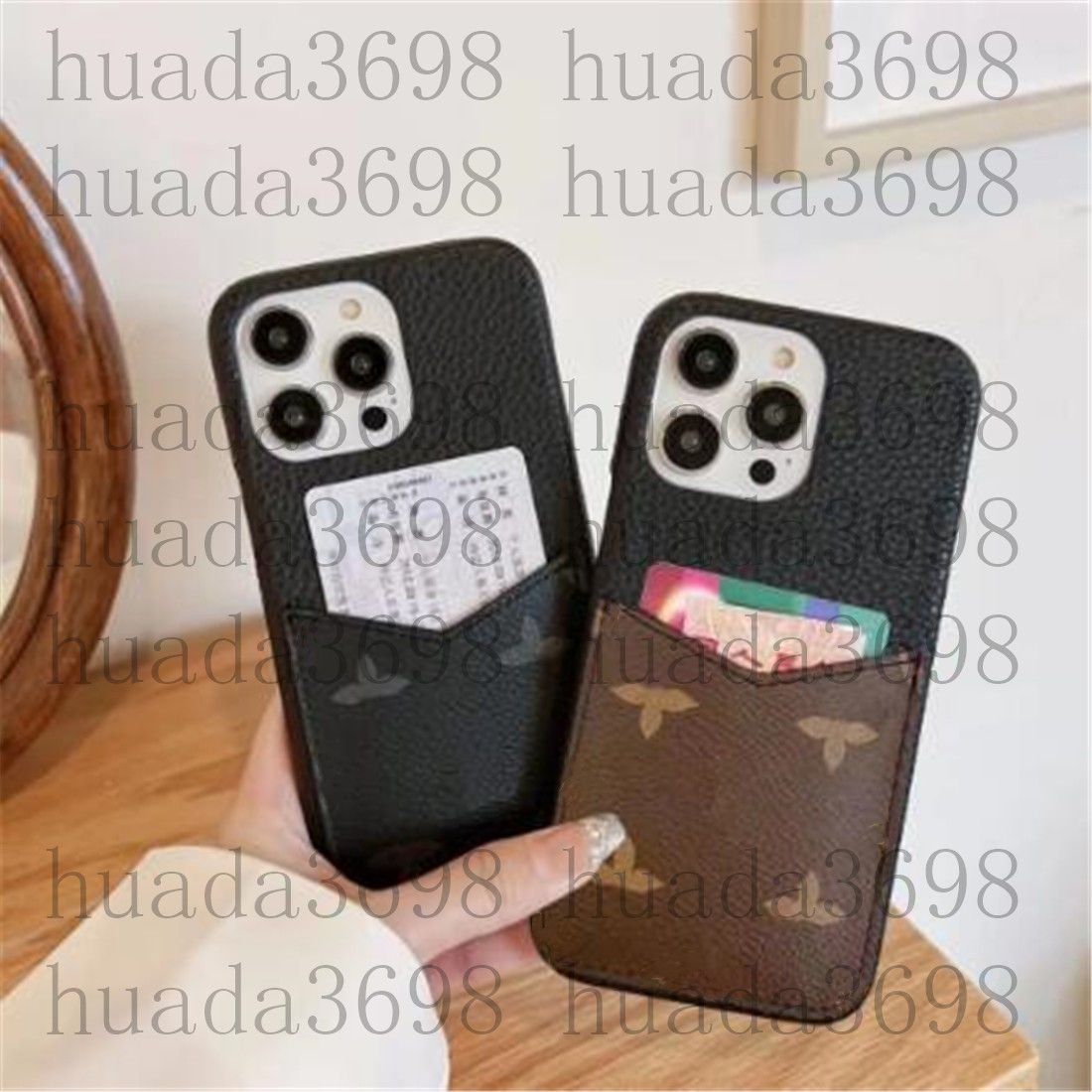 Fashion Designer Card Wallet Phone Cases AirPods For IPhone 14 13